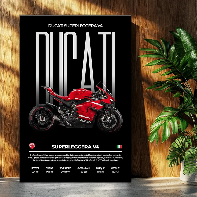 تابلو شاسی بکلیت طرح موتور سنگین دوکاتی Ducati Superleggera V4 مدل T-po1691