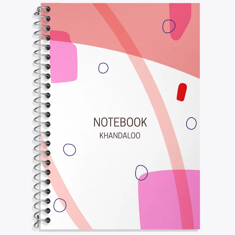 دفتر زبان 50 برگ خندالو مدل دو خط طرح انتزاعی کد N155