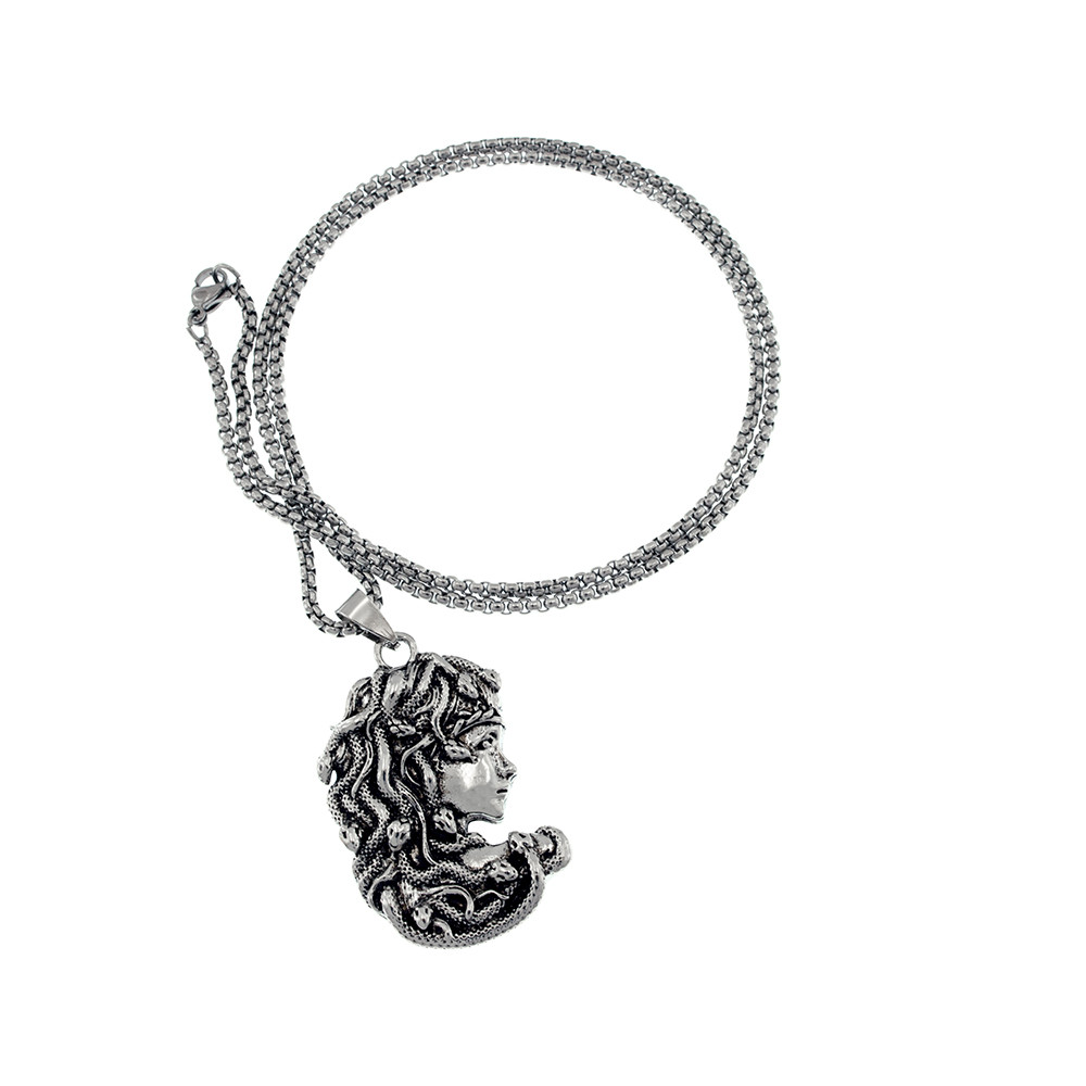 گردنبند مردانه برانت مدل رخ الهه مدوسا