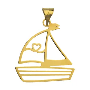 آویز گردنبند طلا 18 عیار زنانه قیراط طرح قایق کد GH4709