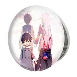 آینه جیبی خندالو طرح هیرو و زیروتو انیمه دارلینگ در فرنکس مدل تاشو کد 11991 