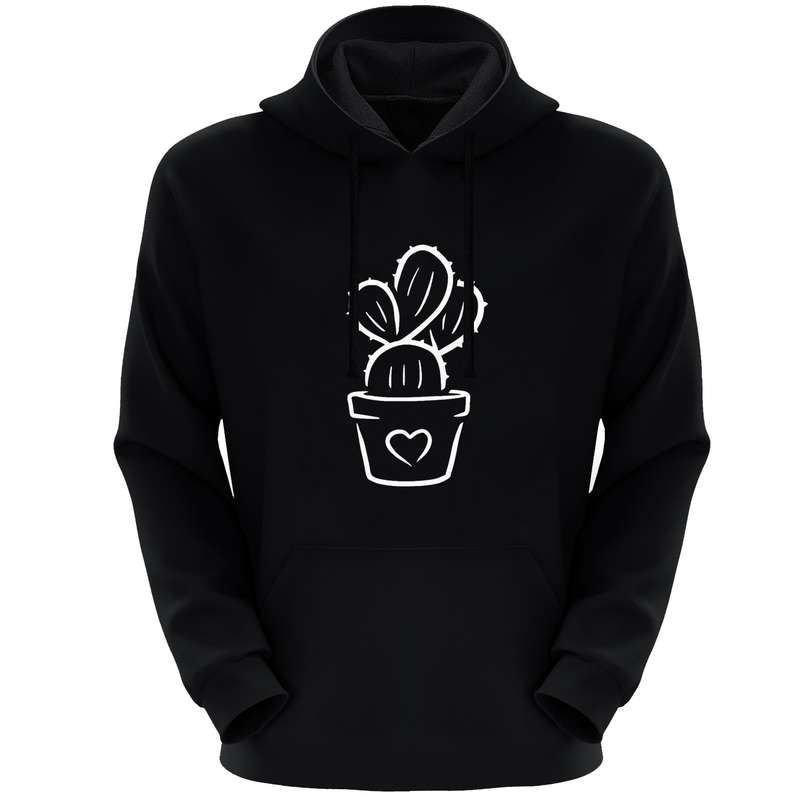 هودی زنانه مدل کاکتوس F328 رنگ مشکی