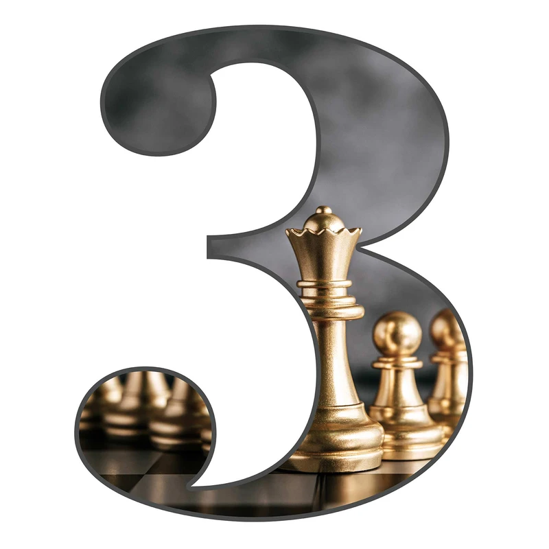 استند رومیزی مدل عدد 3 طرح شطرنج کد 1816