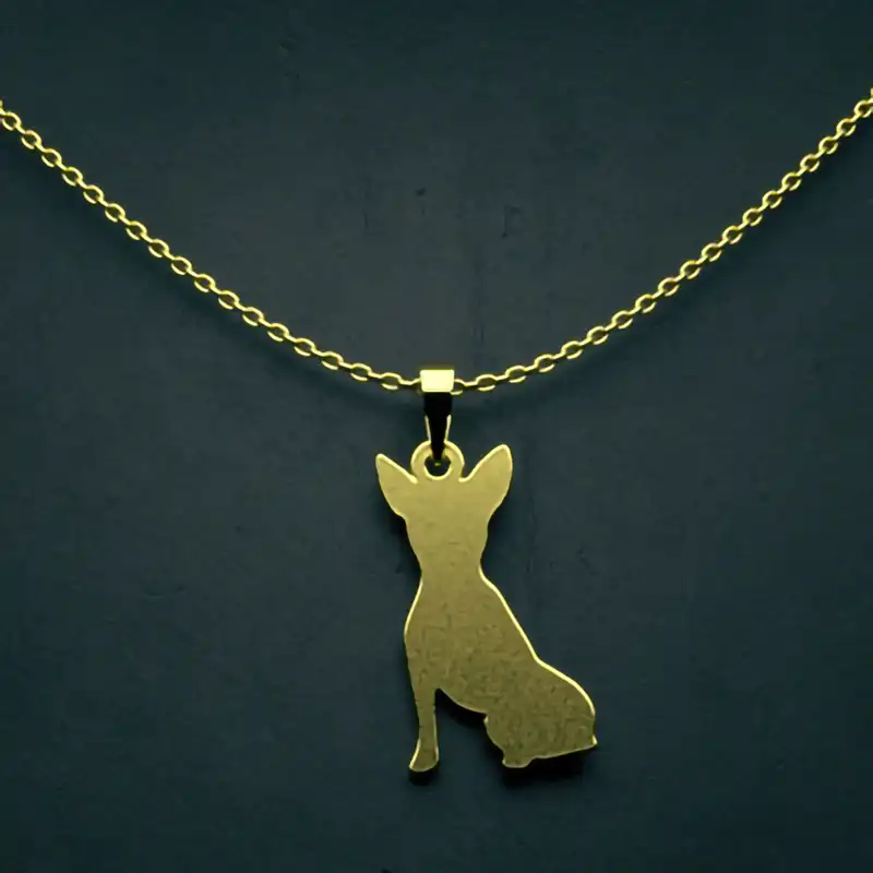 گردنبند طلا 18 عیار زنانه مدوپد مدل سگ کد J3-1-1232
