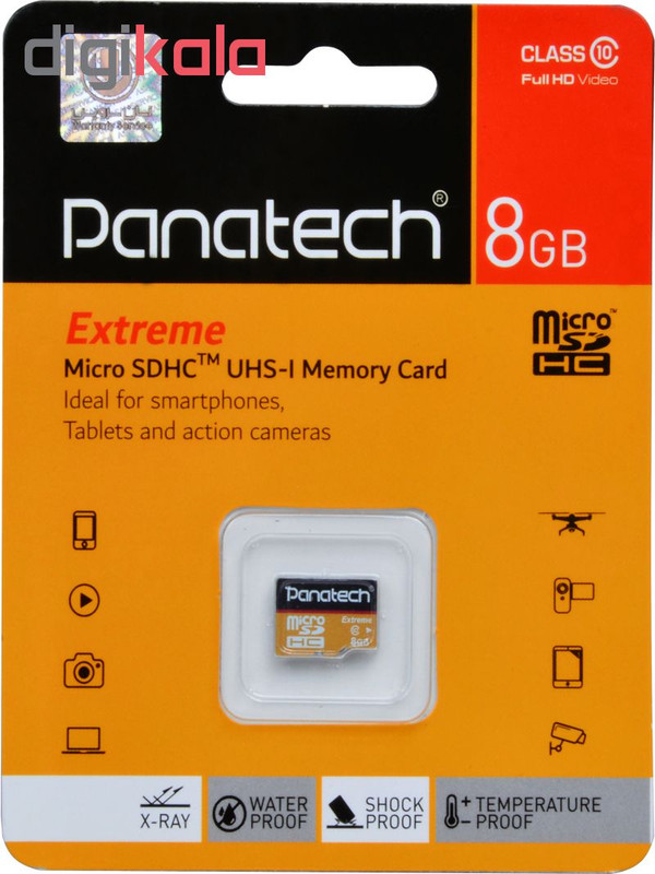 کارت حافظه microSDHC پاناتک کلاس 10 استاندارد سرعت 30 MBps ظرفیت 8 گیگابایت