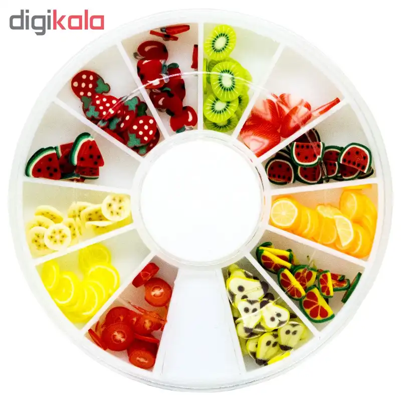 پک تزیین ناخن طرح گل میوه مدل Fruit مجموعه 12 عددی