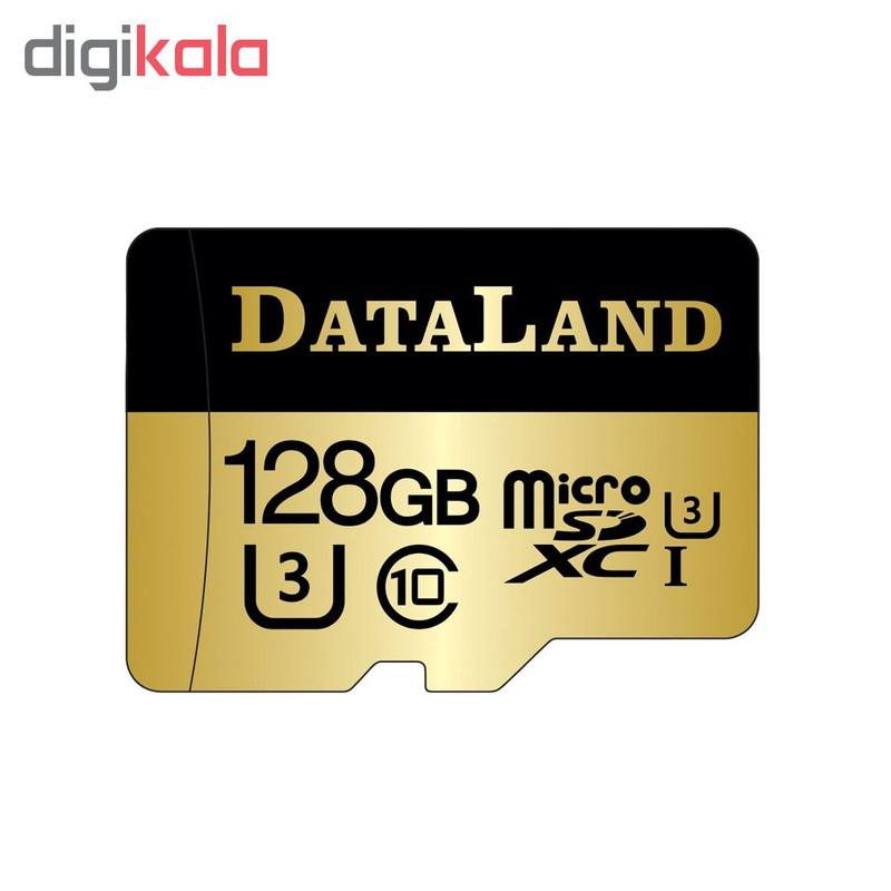 کارت حافظه دیتالند مدل 600x کلاس 10 استاندارد UHS-I U3 سرعت 100MBps ظرفیت 128 گیگابایت همراه با آداپتور SD