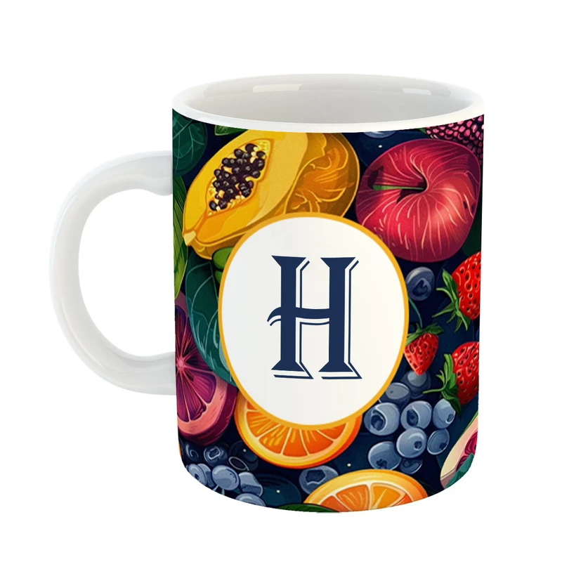 ماگ پادآفرین مدل فانتزی طرح حرف H کد 39