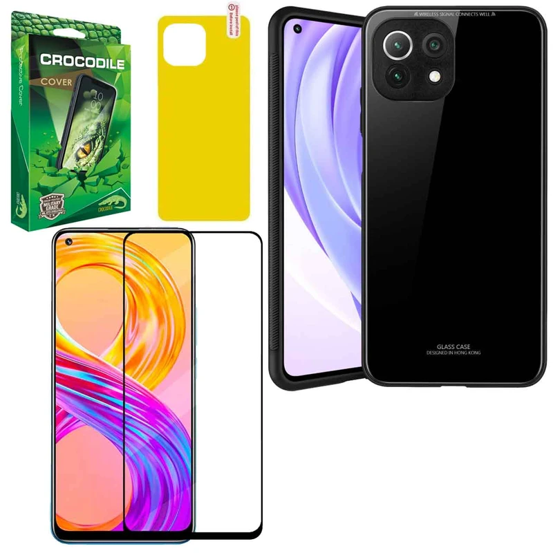 کاور کروکودیل مدل PG-CO-BND مناسب برای گوشی موبایل شیائومی Mi 11 Lite به همراه محافظ صفحه نمایش و محافظ پشت گوشی