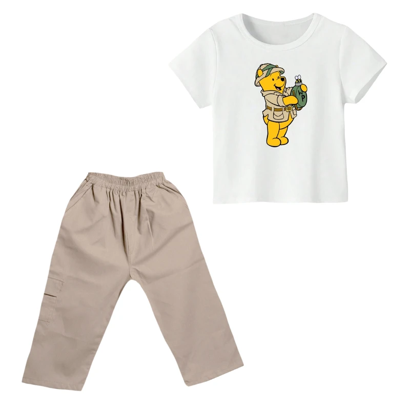 ست تی شرت و شلوارک پسرانه مدل پو کد ۷۳