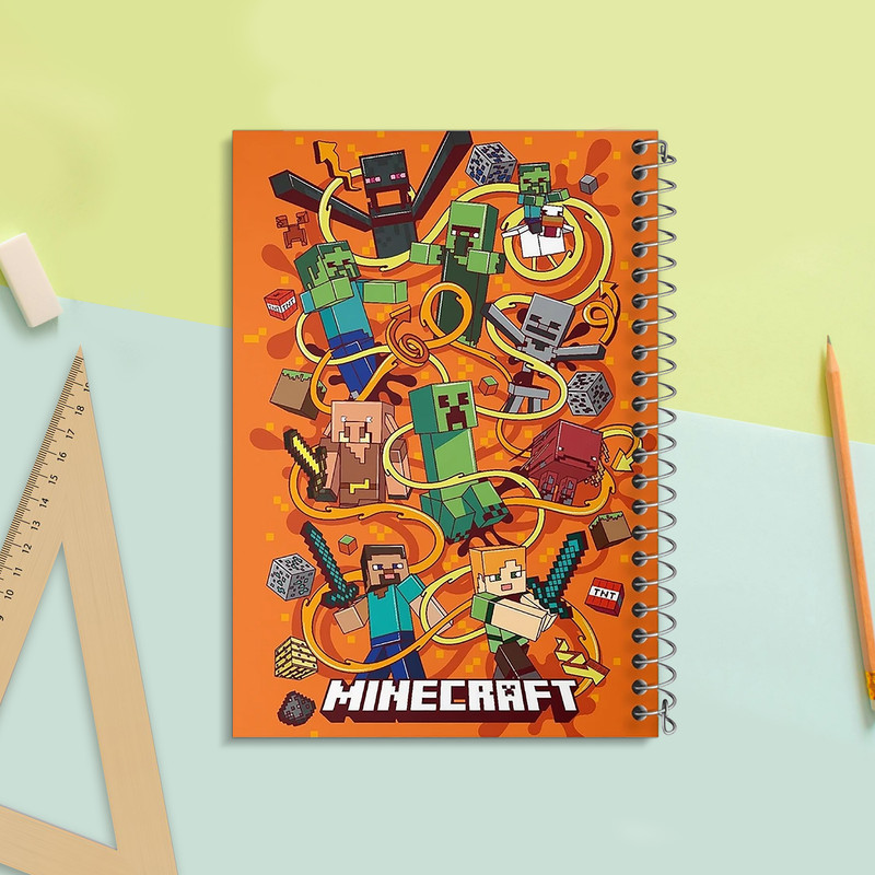 دفتر مشق 100 برگ خندالو طرح ماینکرافت (Minecraft) کد F1083