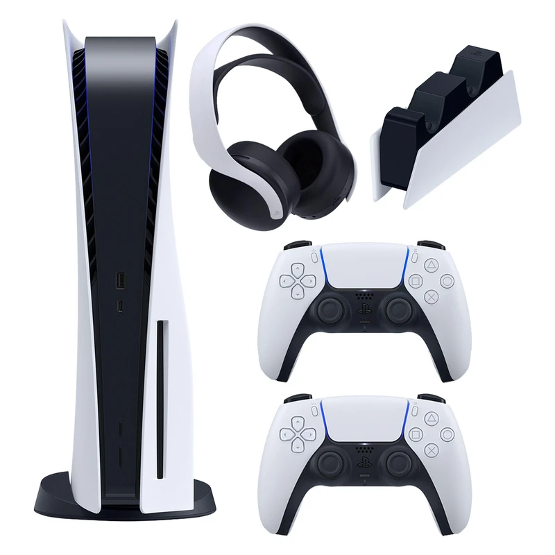 مجموعه کنسول بازی سونی مدل PlayStation 5 Drive ظرفیت 825 گیگابایت به همراه هدست و پایه شارژر