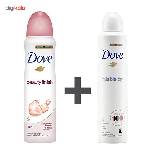 پک اسپری ضد تعریق زنانه داو مدل Beauty Finish And Invisible Dry حجم 150 میلی لیتر - بسته 2 عددی پک اسپری ضد تعریق زنانه داو مدل Beauty Finish And Invisible Dry حجم 150 میلی لیتر - بسته 2 عددی