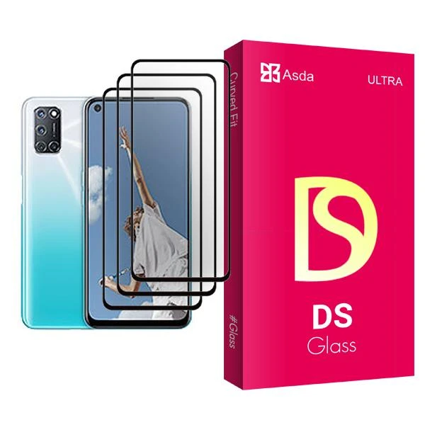 محافظ صفحه نمایش آسدا مدل DS Glass MIX003 مناسب برای گوشی موبایل اوپو A52 بسته سه عددی