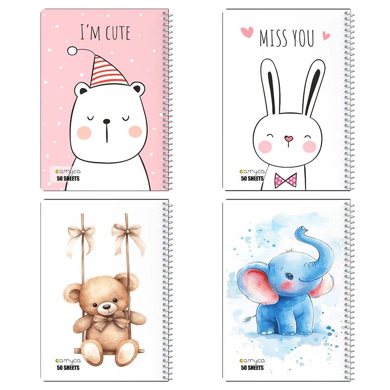 دفتر نقاشي 50 برگ کارنيکا طرح کودکان Kids کد 54703 مجموعه 4 عددی