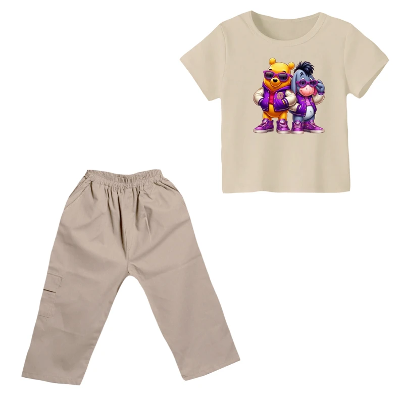 ست تی شرت و شلوارک پسرانه مدل پو کد ۴۵