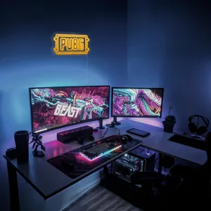 چراغ دیواری نئون دیزاین طرح Pubg-Logo_YL