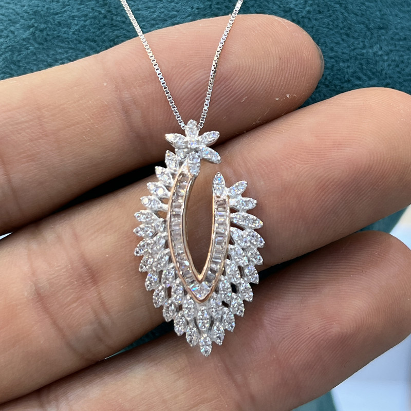 نیم ست نقره زنانه مدل  جواهری مزین به نگین اتریشی 007