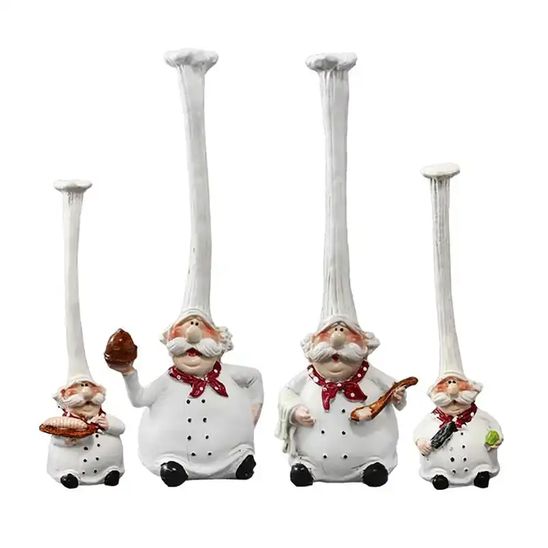 مجسمه دکوری سرآشپز مدل Lunch مجموعه 4 عددی