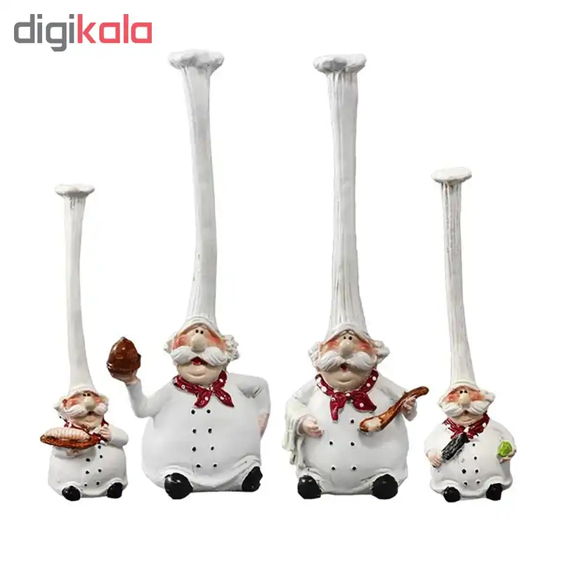 مجسمه دکوری سرآشپز مدل Lunch مجموعه 4 عددی