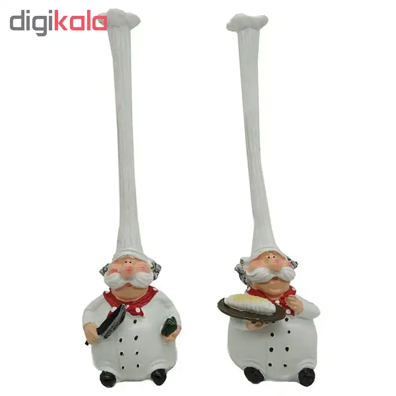 مجسمه سرآشپز کلاه بلند مدل Lunch مجموعه 2 عددی