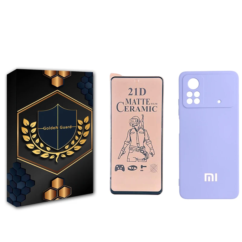 کاور گلدن گارد مدل سیلیکونی مناسب برای گوشی موبایل شیائومی Poco X4 Pro 5G به همراه محافظ صفحه نمایش