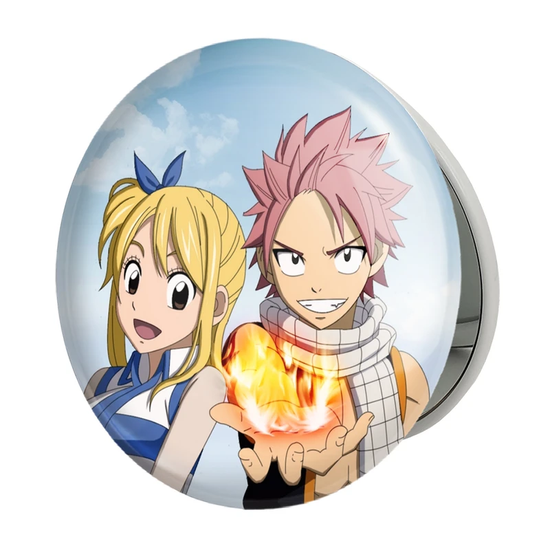 آینه جیبی خندالو طرح ناتسو و لوسی انیمه فری تیل Fairy Tail مدل تاشو کد 16472 
