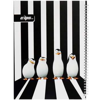 دفتر نقاشی کلیپس طرح پنگوئن های ماداگاسکار 80 برگ