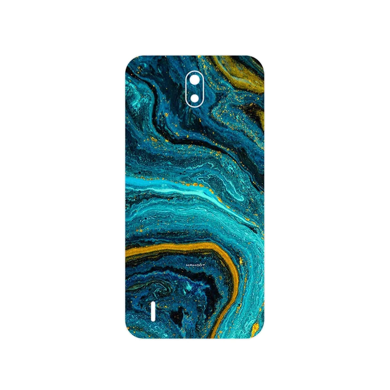 برچسب پوششی ماهوت مدل Turquoise marblewith golden streaks مناسب برای گوشی موبایل نوکیا C1