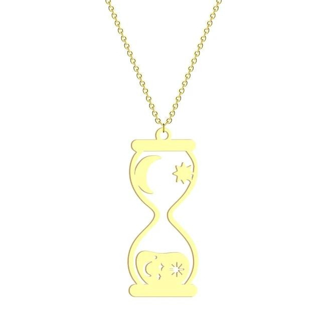 گردنبند طلا 18 عیار زنانه  آرا مدل ساعت شنی