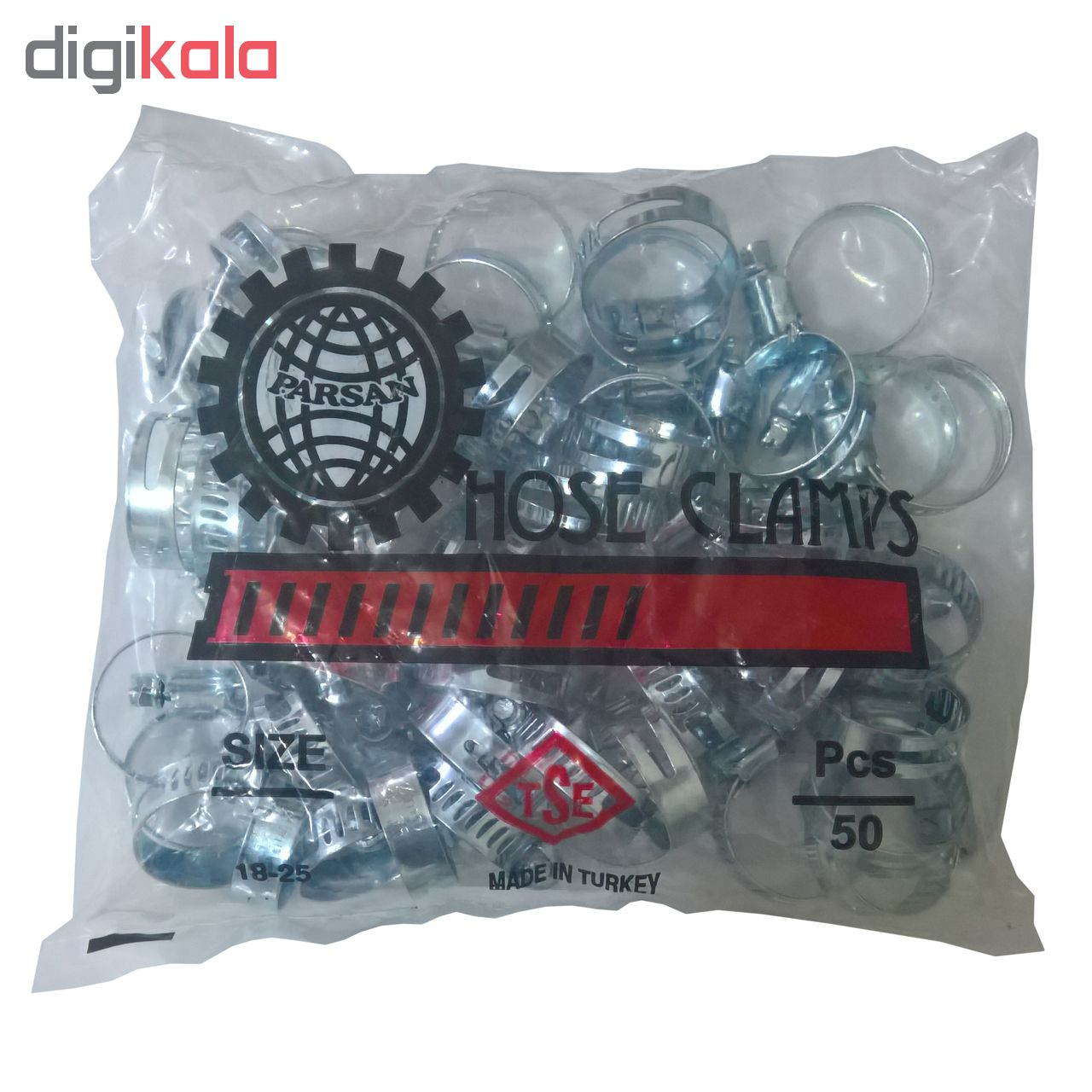 بست پارسان مدل P100 سایز 18-25 میلیمتر بسته 50 عددی