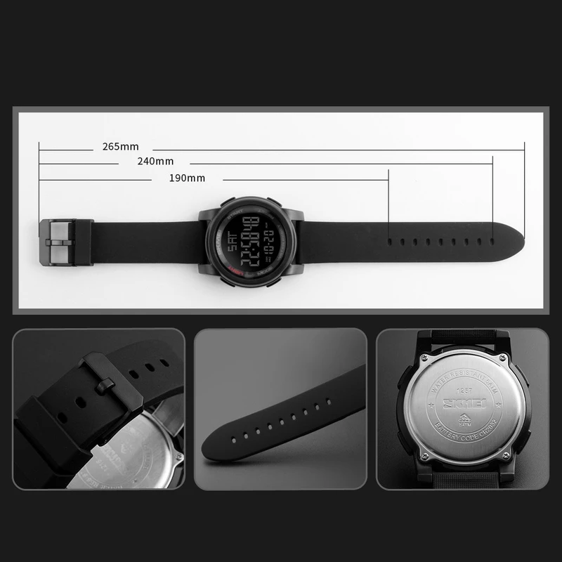 عکس شماره 9 : ساعت مچی دیجیتالی مردانه اسکمی مدل 1257 کد 05