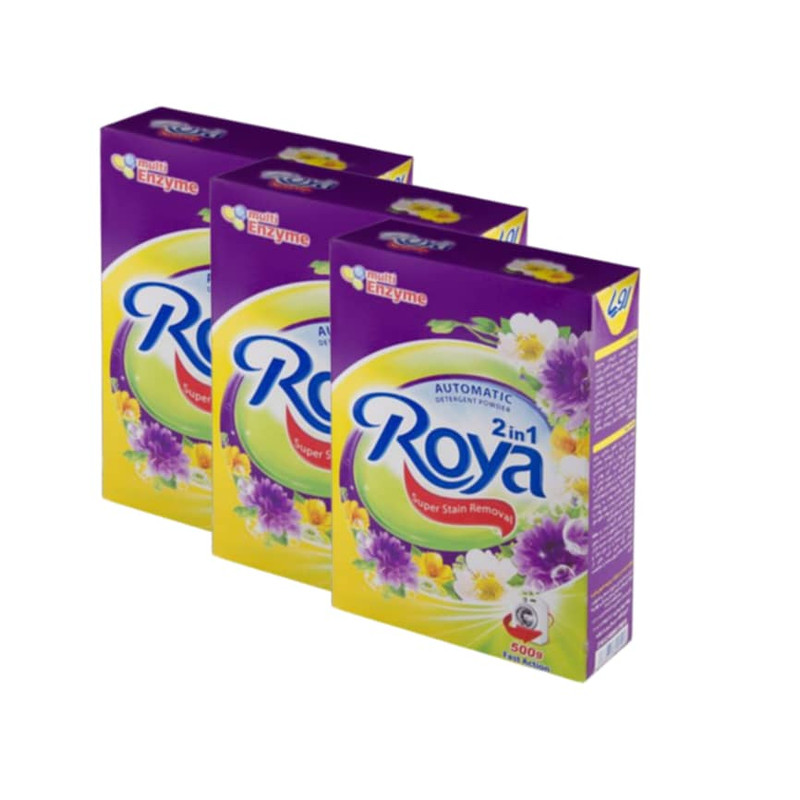 پودر ماشین لباسشویی رویا مدل R03 وزن 500 گرم بسته 3 عددی