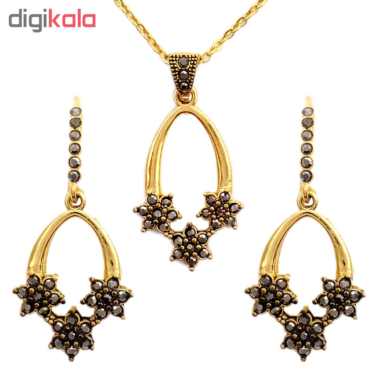 نیم ست آی جواهر طرح فلاور کد 11692N