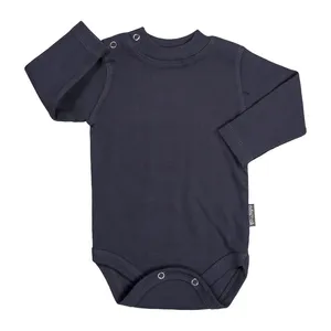 بادی آستین بلند نوزادی آدمک کد 17100 رنگ نوک مدادی