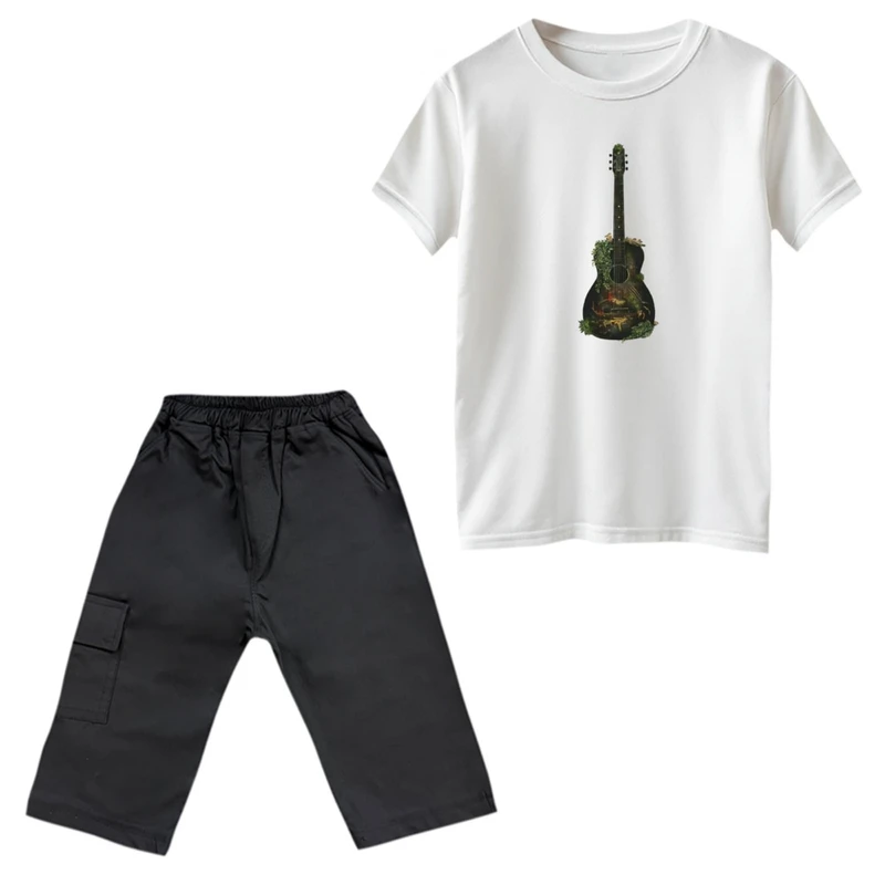 ست تی‌شرت و شلوارک پسرانه مدل گیتار last of us