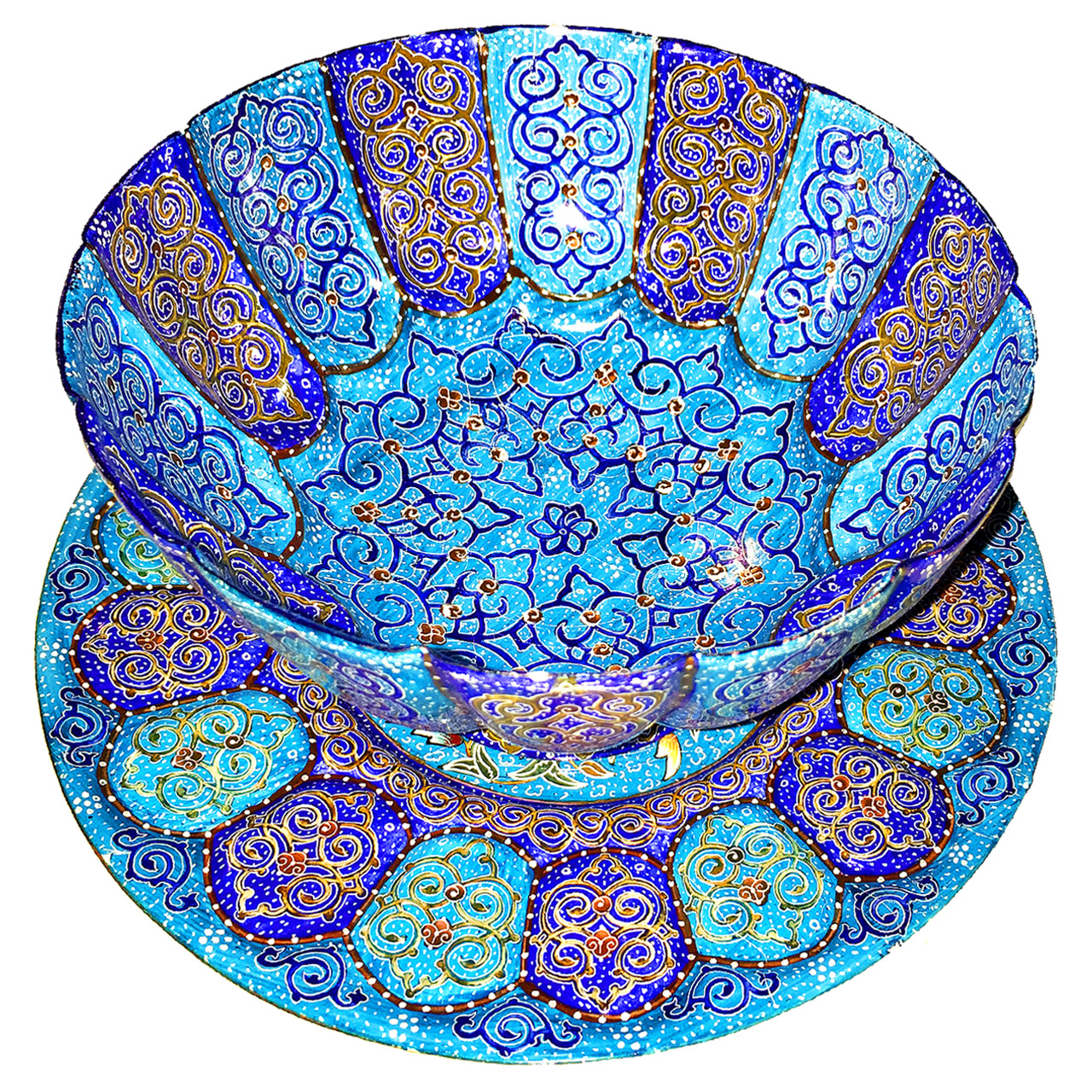 کاسه بشقاب میناکاری گالری آسمانی طرح گنبد مینا مدل KB-2