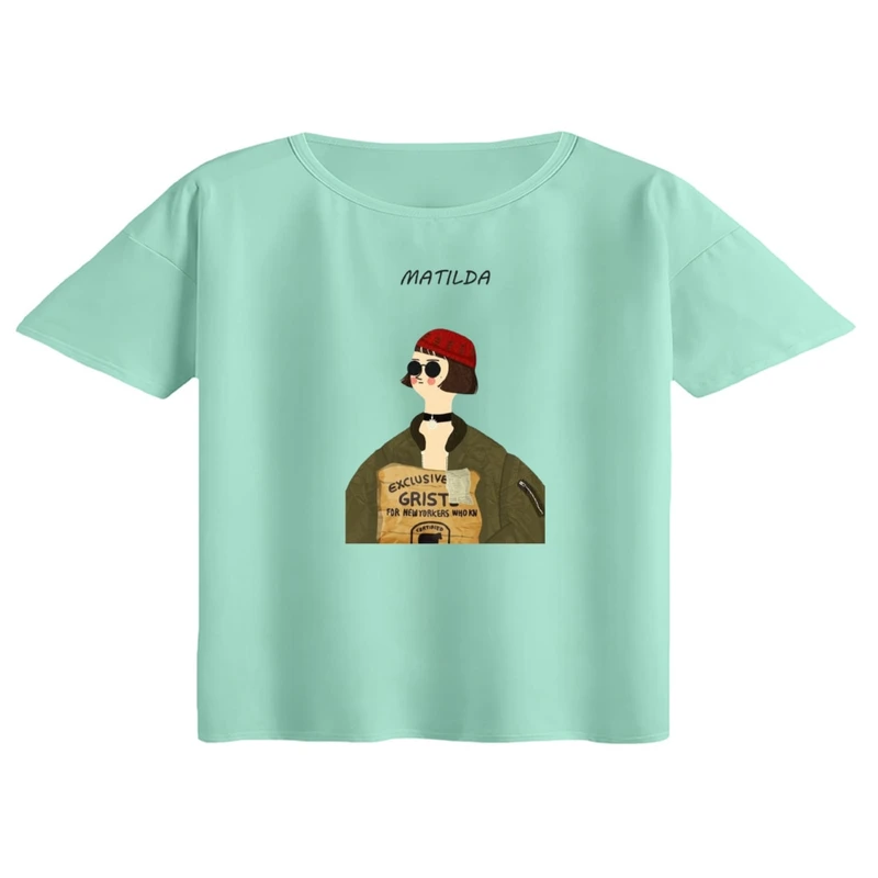 کراپ تی‌شرت آستین کوتاه زنانه مدل ماتیلدا کد 2