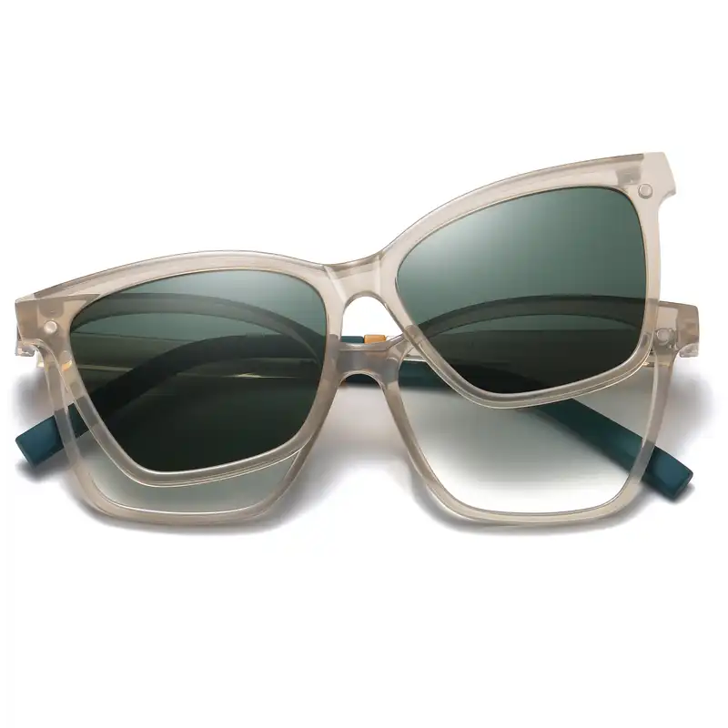 فریم عینک طبی مدل CG7704C690-P265 Polarized Double Switch به همراه کاور آفتابی