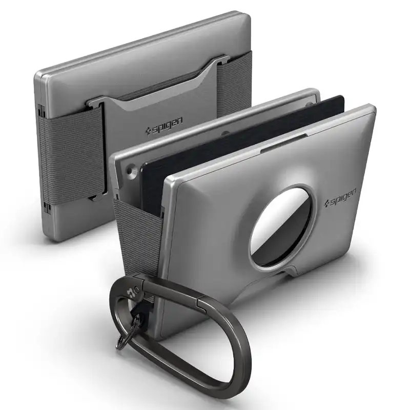 جاکارتی اسپیگن مدل Wallet S AirTag With Metal Plate and Carabiner