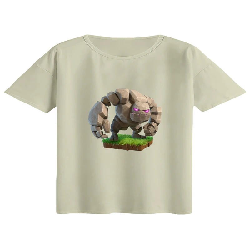 کراپ تی‌شرت آستین کوتاه زنانه مدل کلش رویال کد۱۴