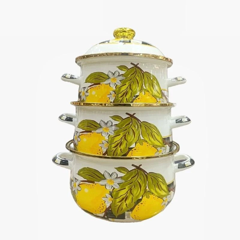 سرویس قابلمه لعابی 6 پارچه طرح لیمو کد 632884