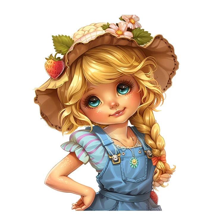 استیکر پارچه و لباس پاد آفرین مدل کارتونی کیوت فانتزی دخترانه کد S4038