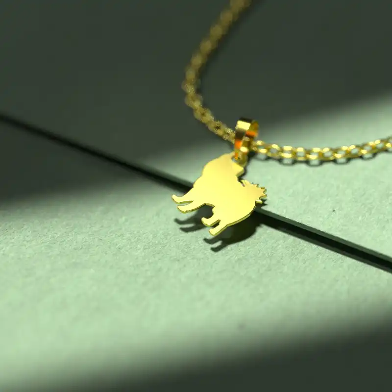 گردنبند طلا 18 عیار زنانه مدوپد مدل سگ کد J3-1-1057