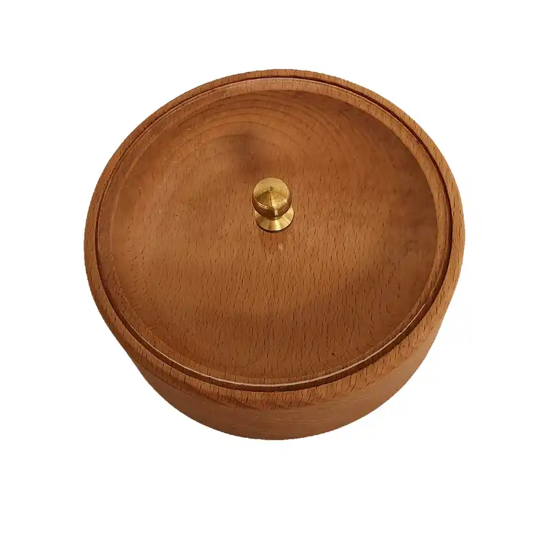 قندان چوبی گردوچ مدل گرد کد LT - 1300