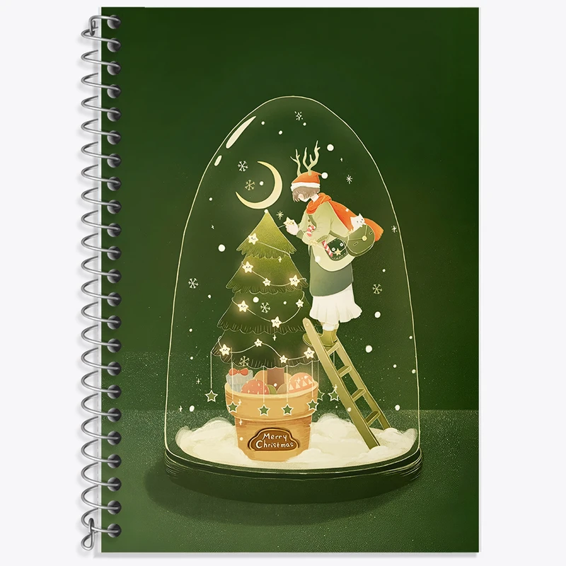 دفتر زبان 50 برگ خندالو مدل سه خط طرح کریسمس (Christmas) کد F5148
