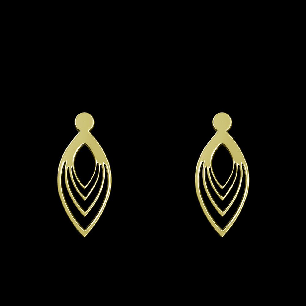 گوشواره طلا 18 عیار زنانه مدوپد مدل اشک کد GA1-10543