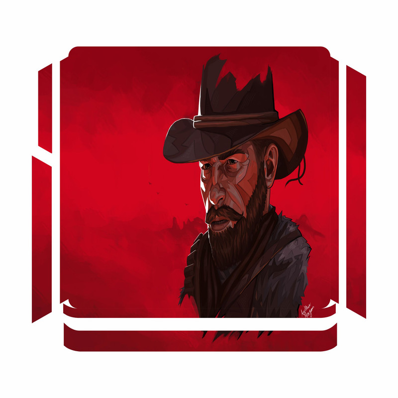 برچسب پلی استیشن 4 اسلیم مدل rdr2