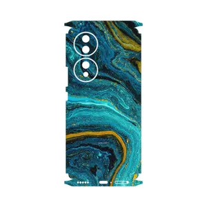 MAHOOT Turquoise marblewith golden streaks-FullSkin Cover Sticker for Honor 70