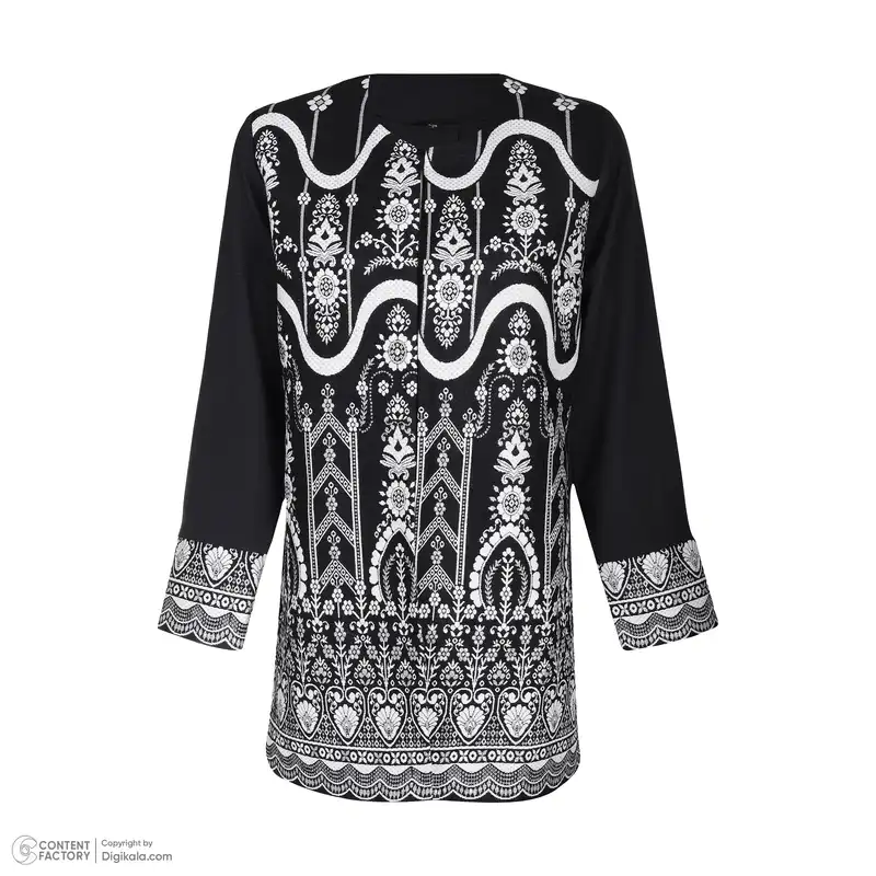 مانتو زنانه مدل شانتون گل و خط